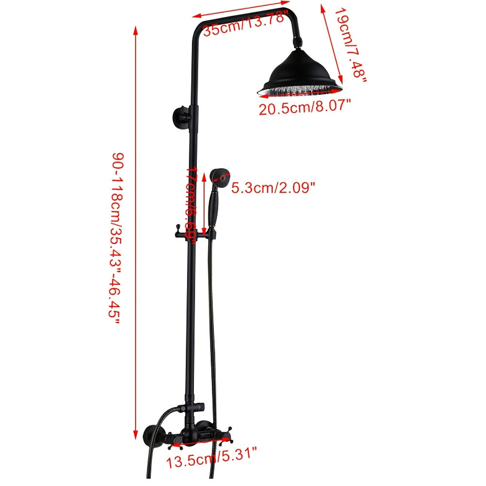 Regendouche – Douche Set – Thermostaatkraan – Wandmontage – Ronde Douchekop – RVS Chroom Afwerking – Ingebouwde Thermostaat – Duurzaam & Eenvoudig Te Installeren