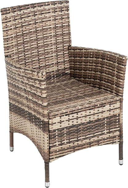 ESTEXO Polyrattan garden chair set, 2-piece chair set, rattan chair, garden chair, rattan chairs, balcony chairs, deck chairs, outdoor chairs, balcony chair, (beige-brown) - QUORE