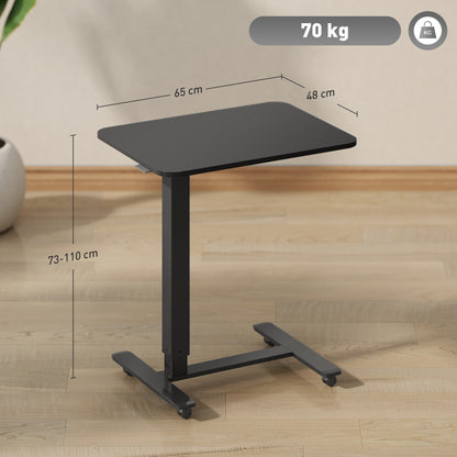 Zitsta bureau – Zit-stand bureau – Sta bureau – Verstelbaar bureau – Elektrisch bureau – C-vormig design – Handmatig verstelbaar 70-110 cm – Met wieltjes en rem