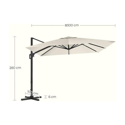 Parasol – Hoekparasol – Tuinparasol – Balkonparasol – 290x290 Cm – 360° Rotatie – UPF 50+ Bescherming