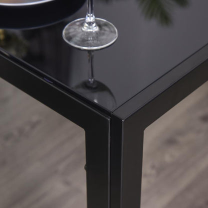 Eettafel Set – Eethoek – Keukentafel – Diningset – Zitgroep – Glazen Tafelblad – Robuust Metalen Frame