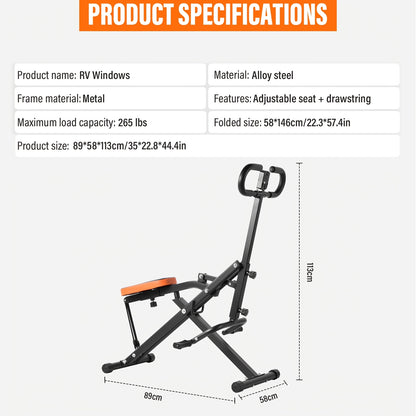 Roeitrainer – Roeimachine – Fitnessapparaat – Roeiapparaat – Opvouwbare Fitnessmachine – Volledige Lichaamstraining – Wolfraamstaal Frame – Max. 120 kg Belastbaar Gewicht