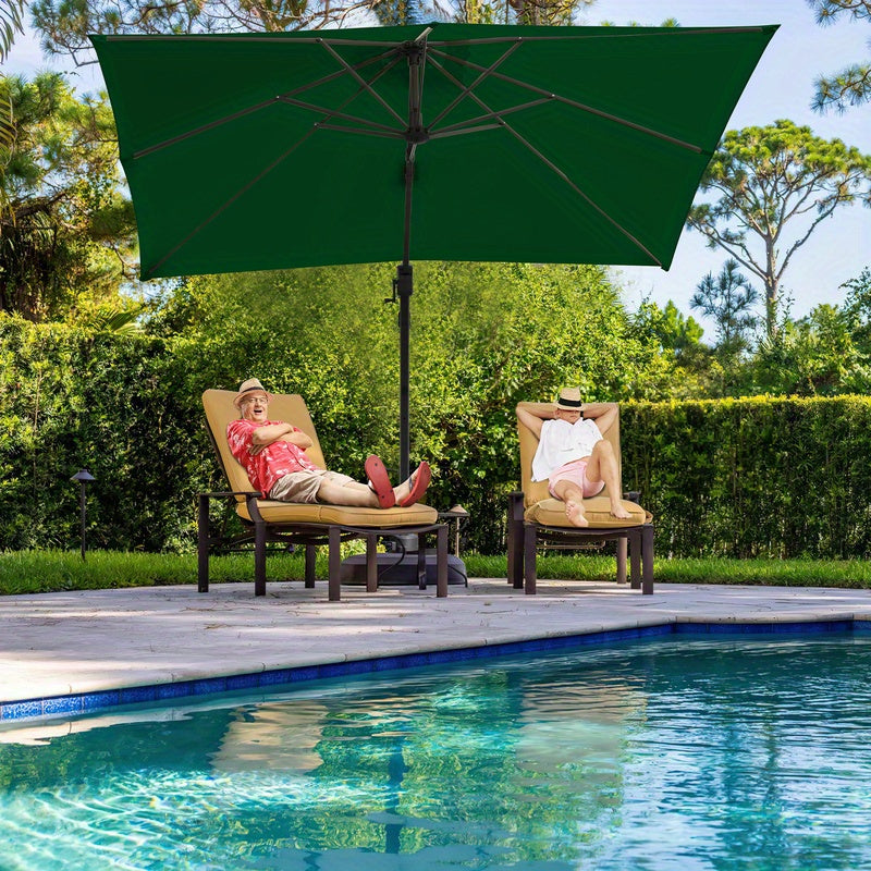 Parasol with 330cm Solar aluminium 330cm Terrace umbrella Square with stand Cantilever parasol Crank Patio umbrella Grey/Red/Beige/Green Market umbrella with crank swivelling Aluminium struts 360° degrees Sunshade Garden umb