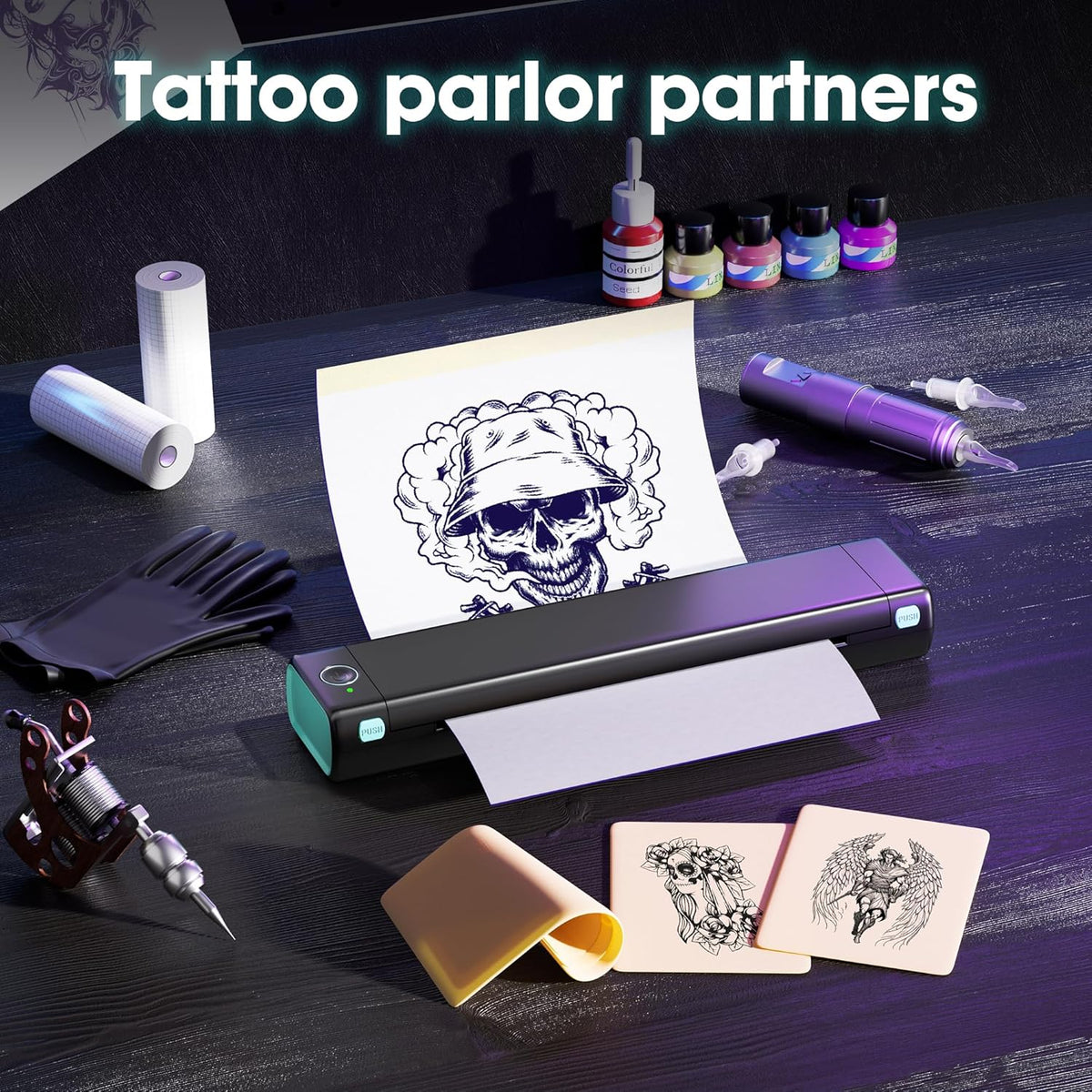 Thermische Tattoo Printer – Tattoo Copier – Stencil Printer – Tattoo Transfer Machine – Tattoo Overdracht Printer – Compact & Draagbaar – Bluetooth Connectiviteit