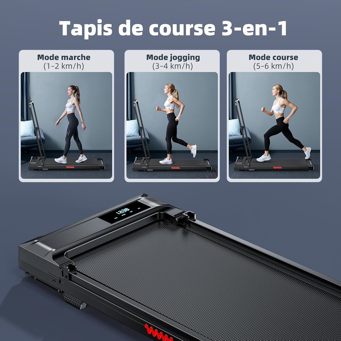 Loopband – Wandelband – Inklapbare Loopband – Elektrische Loopband – Walking Pad – Compact & Ruimtebesparend – 440W Motor – Max 6 km/u