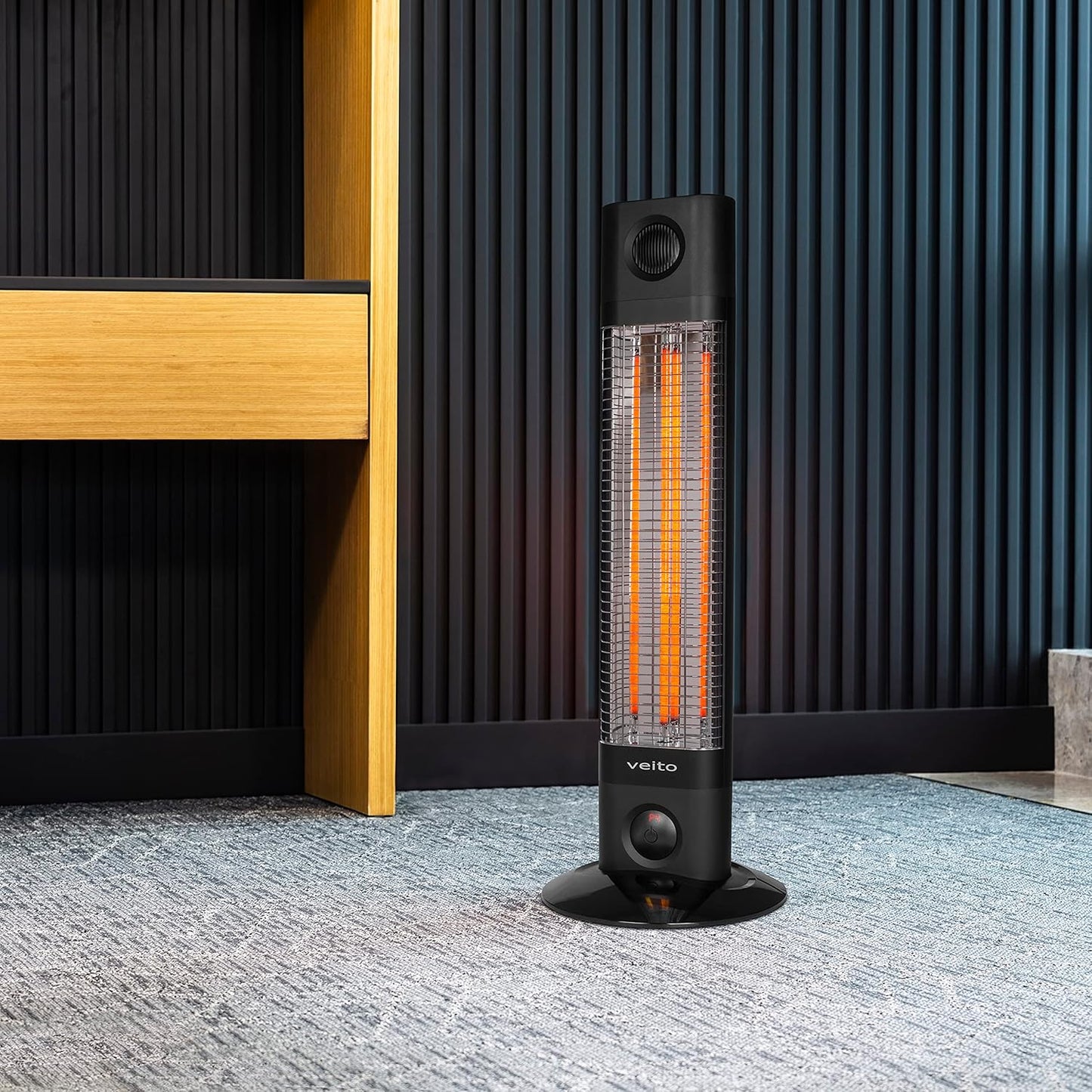 VEITO CH1800RT - Infraroodverwarming - warmtestraler energiebesparend - directe warmte overal - staand apparaat - elektrisch - terrasverwarming met afstandsbediening - elektrische verwarming -1700 W