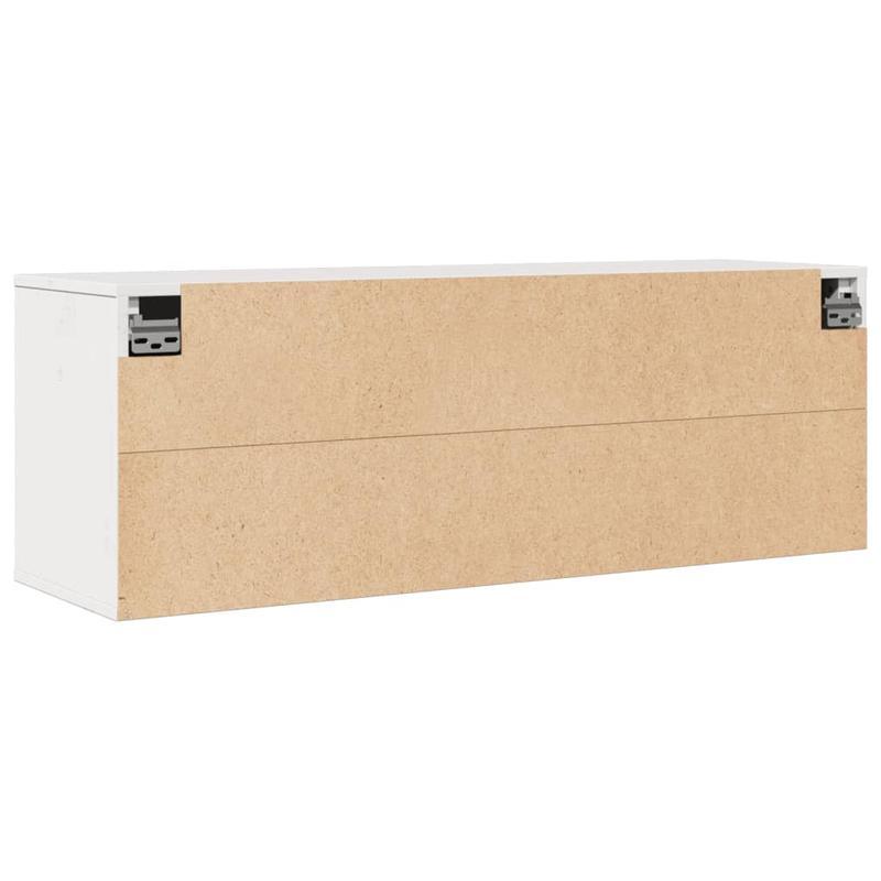Modern European Style Solid Pine Wood Wall Shelf & Storage Cabinet - White 100x30x35cm, Wall-Mounted Space-Saving Organizer for Living Room, Bedroom, Home Office (Free Shipping), Storage Furniture, Sleek European Design, Smoo