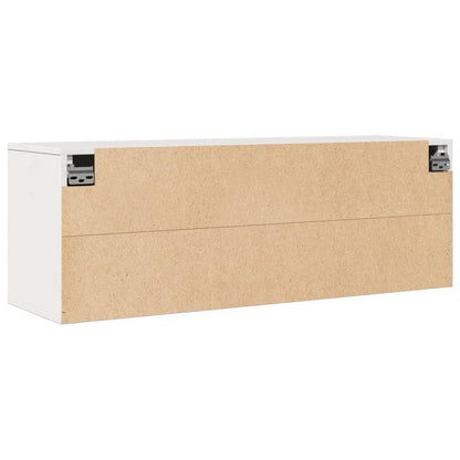 Modern European Style Solid Pine Wood Wall Shelf & Storage Cabinet - White 100x30x35cm, Wall-Mounted Space-Saving Organizer for Living Room, Bedroom, Home Office (Free Shipping), Storage Furniture, Sleek European Design, Smoo