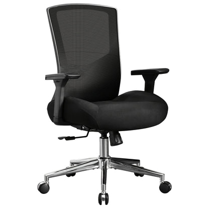 Bureaustoel – Office Chair – Computerstoel – Kantoorstoel – Ergonomische Stoel – Verstelbare Lendensteun & Armleuningen – Draagkracht 200 kg – Mesh Design Zwart