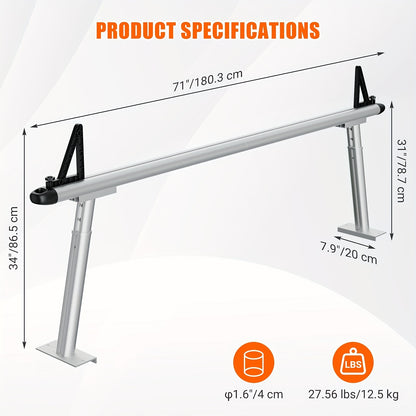 Ladderrek – Truck Rack – Pickup Rack – Opbergrek – Ladderdrager – Verstelbaar 43-74 cm – Aluminium Standaard – Hoog Draagvermogen 363 kg