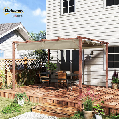 Outsunny Pergola approx. 3x4m Garten Pavillon mit magnetischen Pad, Terrassendachung aus Aluminium, Gartenpavillon mit verstellbares Dach, Freistehend, UV Schutz 30+, für Terrasse und Garten, - QUORE