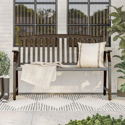 Grand patio Buitenbank, tuinbank met roestwerend aluminium stalen metalen frame, kleur naar keuze, geschikt voor binnen, buiten, terras, park (donkerbruin)