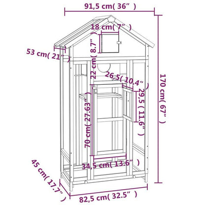 Vogelhuisje – Nestkast – Vogelkooi – Vogelverblijf – Houten Kooi – Massief Dennenhout – Ruim 91,5x53x170 cm – Duurzaam Bruin