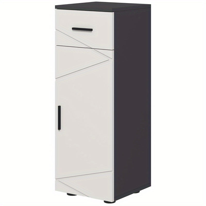 Badkamerkast – Opbergkast – Wastafelonderkast – Kolomkast – Spiegelkast – Compact 30x30x82 cm – Verstelbare Planken & Ladeklep – Wandmontage – Grijs – Ruimtebesparend & Duurzaam
