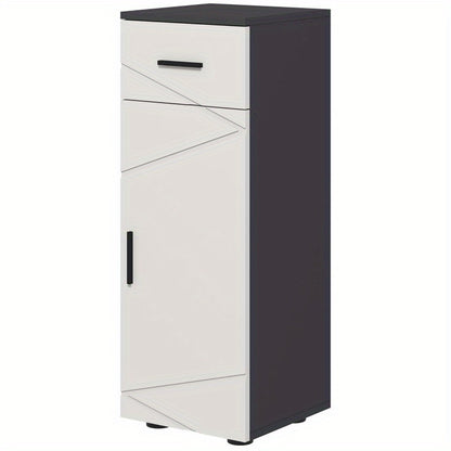 Badkamerkast – Opbergkast – Wastafelonderkast – Kolomkast – Spiegelkast – Compact 30x30x82 cm – Verstelbare Planken & Ladeklep – Wandmontage – Grijs – Ruimtebesparend & Duurzaam