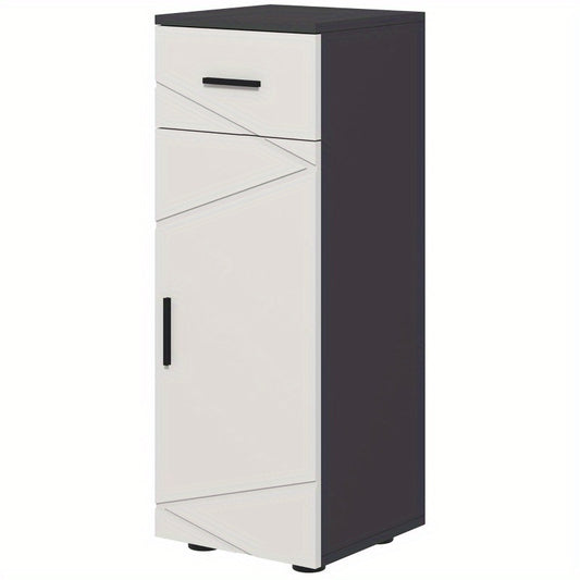 Badkamerkast – Opbergkast – Wastafelonderkast – Kolomkast – Spiegelkast – Compact 30x30x82 cm – Verstelbare Planken & Ladeklep – Wandmontage – Grijs – Ruimtebesparend & Duurzaam