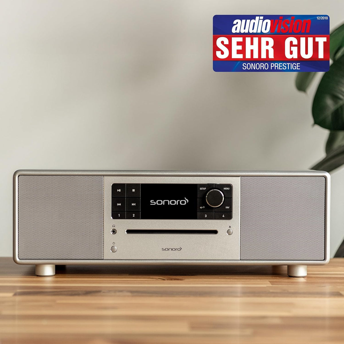 sonoro Prestige Compact systeem met cd-speler, bluetooth en internetradio (FM, WLAN, DAB Plus, Spotify, Deezer), zilver