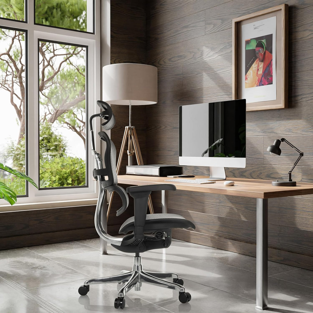 hjh OFFICE Ergonomische Ergohuman Ultra GEN2 Bureaustoel, origineel design, bureaustoel met flexibele lendensteun, netbespanning, zwart