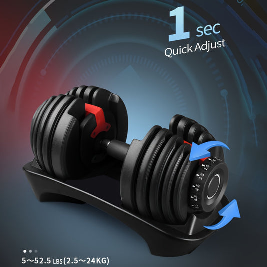 Verstelbare Halter – Dumbbell – Gewicht – Krachttraining – Fitness – 24 kg – Anti-slip Handvat – Duurzaam Metaal