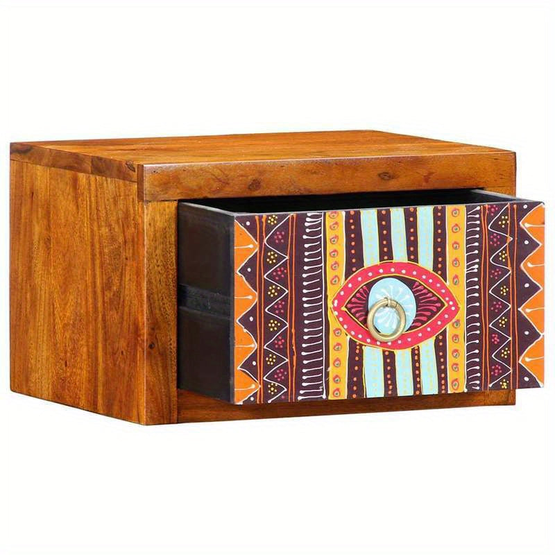2-Tier Solid Acacia Wood Bedside Table with Removable Top - 35x30x22cm, 3.2 Cu Ft Storage, 27" Height, Multifunctional Design for Bedroom & Living Room, All-Season Use, Easy Assembly, No Power Needed, Bedroom Storage Solution