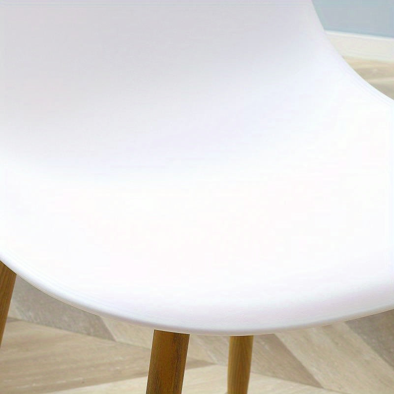 Eetkamerstoelen – Stoelen – Zitmeubels – Eetkamerstoelen Set – Witte Stoelen – Houtlook Zitting – Metalen Poten – Antislip – Draagvermogen 120 kg