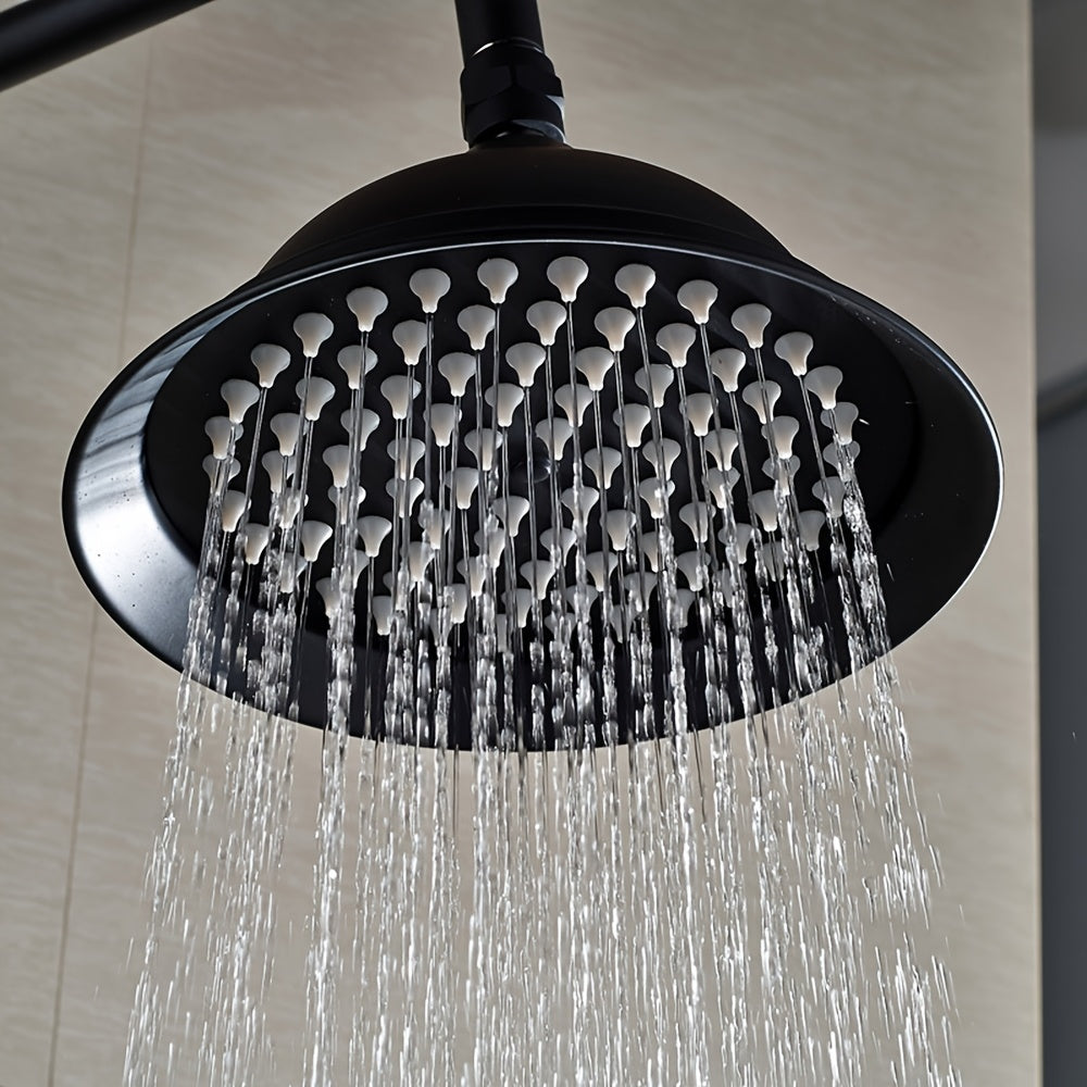 Regendouche – Douche Set – Thermostaatkraan – Wandmontage – Ronde Douchekop – RVS Chroom Afwerking – Ingebouwde Thermostaat – Duurzaam & Eenvoudig Te Installeren