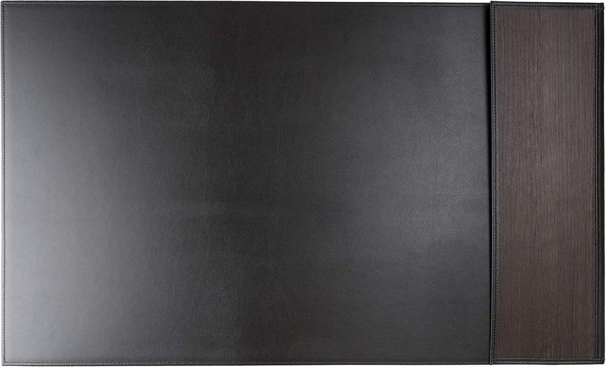 Desk Pad"Tom" voor linkshandig | Gemaakt van leer en echt hout | Desk Mat 28 Inch (620 mm x 360 mm) Smoked Oak