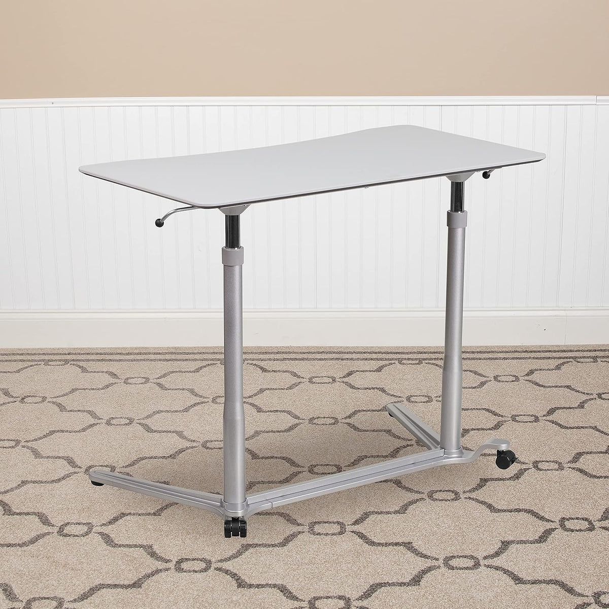 Flash Furniture Computerbureau om op te zitten en staan, ergonomisch, metaal, lichtgrijs, 1 stuk