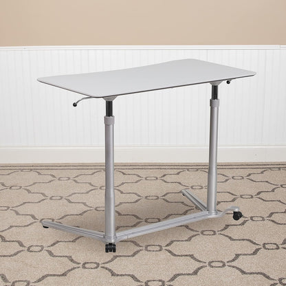 Flash Furniture Computerbureau om op te zitten en staan, ergonomisch, metaal, lichtgrijs, 1 stuk