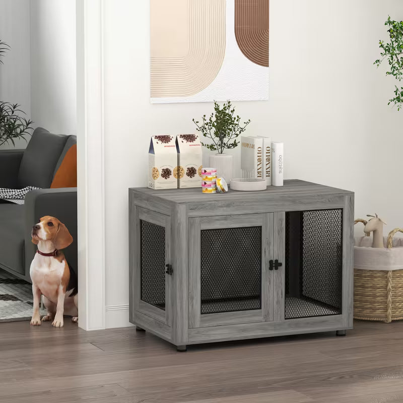 Hondenbench – Hondenkooi – Puppybench – Hondenhuis – Hondenhok – Grijs – Met Opbergruimte – Waterbestendig Kussen