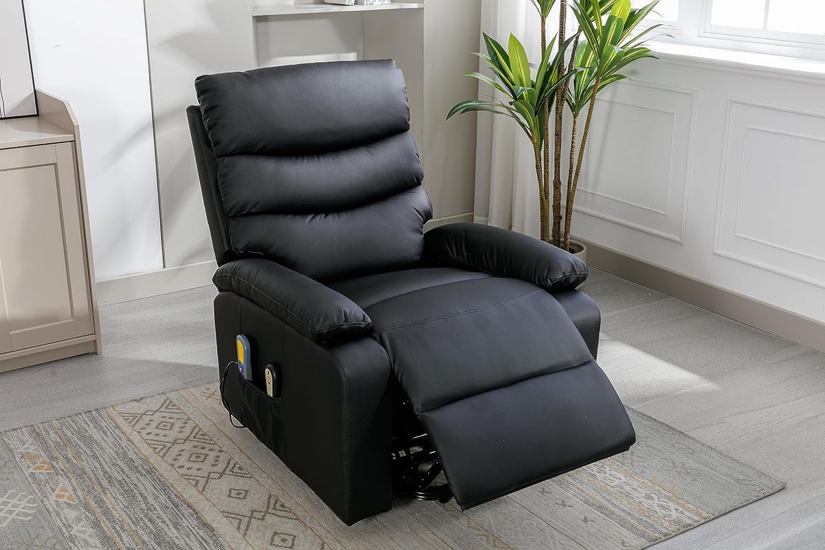 ASTAN HOGAR Ceci AH-AR10530NG Relaxstoel met zelfhulpfunctie, elektrisch liggen, massage en thermotherapie, zwart