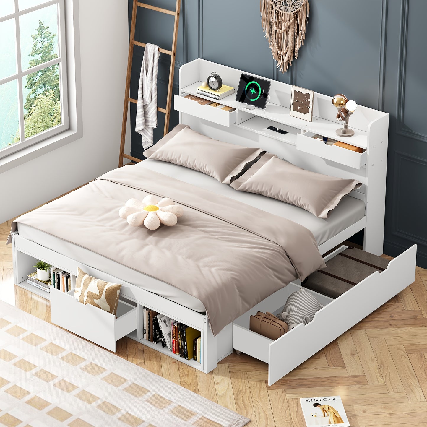 Slaapbank – Twee-zitsbank – Bedbank – Sofa Bed – Tweepersoons Slaapbank – Mosterdgeel – Verstelbare Rugleuning – Ruimtebesparend Ontwerp