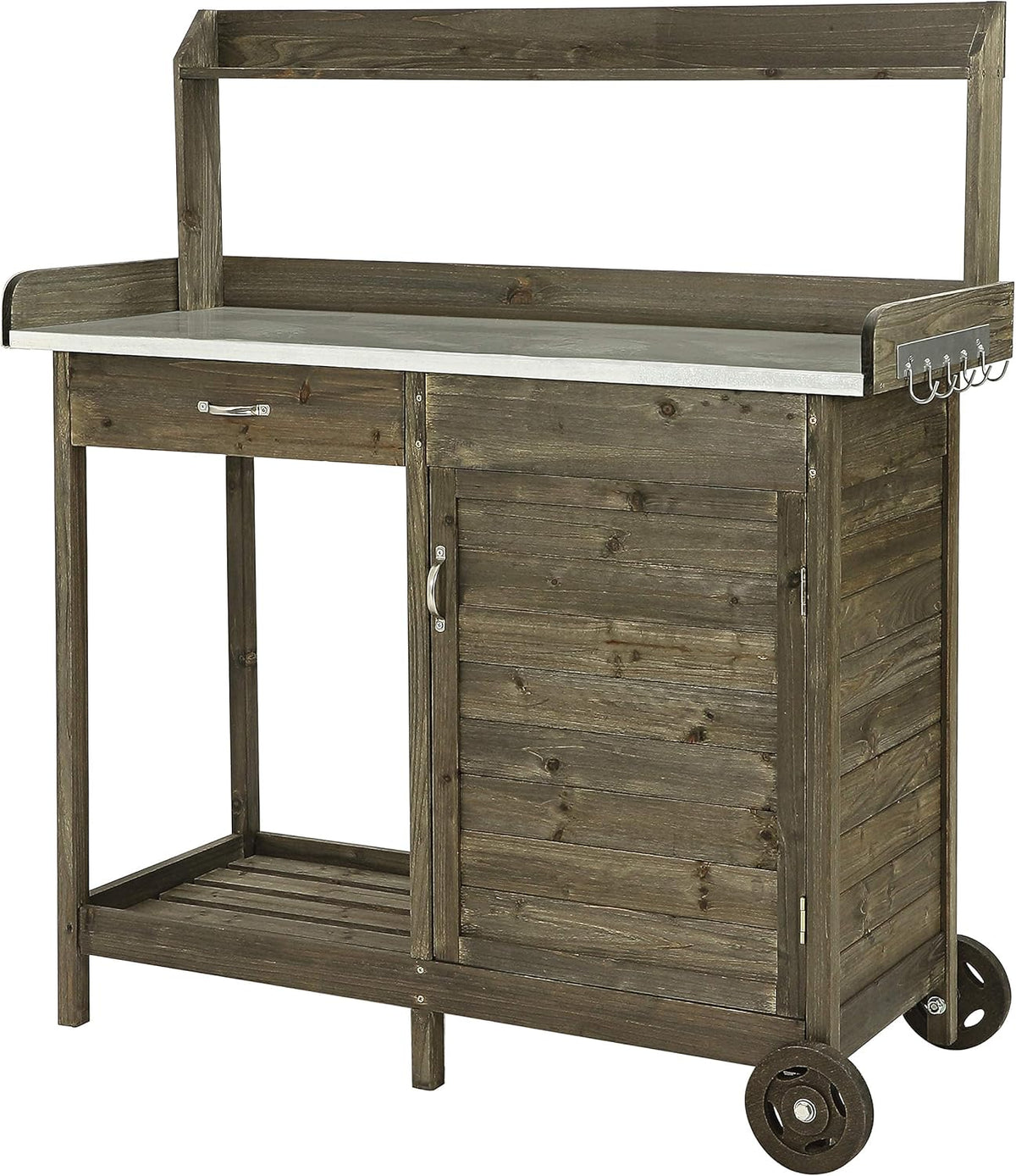 Dehner Houten plantentafel Hamilton, ca. 125 x 112 x 46 cm, van FSC® - gecertificeerd dennenhout, bruin