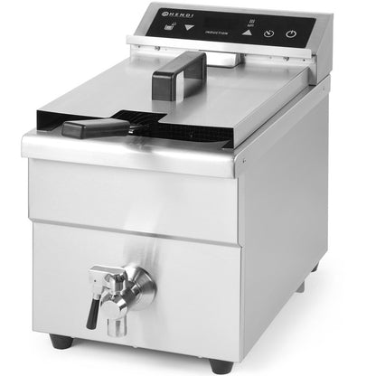 Inductiefriteuse – Frituurpan – Friteuse – Oliefriteuse – Professionele Friteuse – 8 Liter Inhoud – Tapkraan Voor Eenvoudig Olie Afvoeren