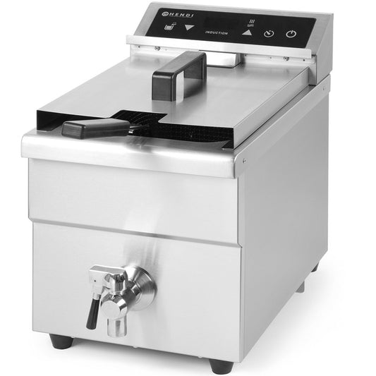 Inductiefriteuse – Frituurpan – Friteuse – Oliefriteuse – Professionele Friteuse – 8 Liter Inhoud – Tapkraan Voor Eenvoudig Olie Afvoeren
