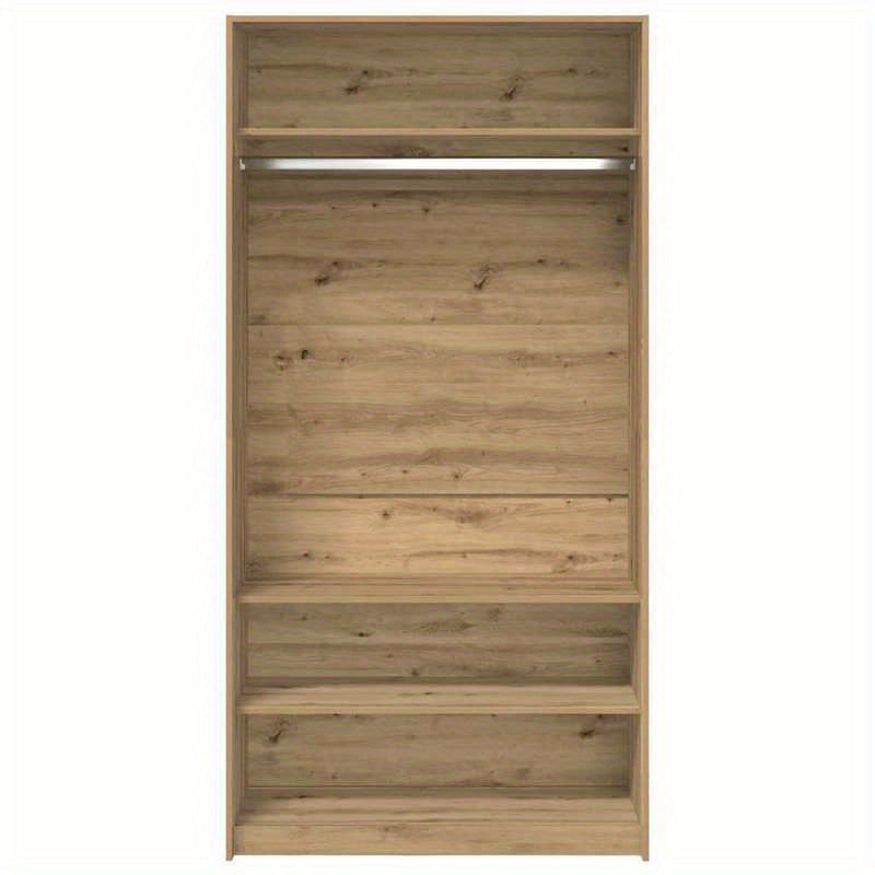 Kledingkast – Kledingrek – Garderobekast – Kledingopberger – Kledingmeubel – Bewerkt Hout – Compact 100x50x200 cm – Freestanding & Lichtgewicht