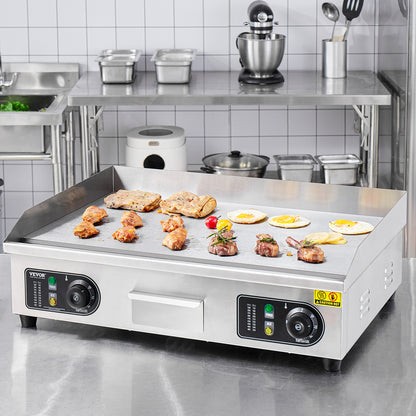 Elektrische Bakplaat – Grillplaat – Teppanyaki – Flat Top Grill – Bakplaat Professioneel – 4000W Vermogen – Roestvrijstalen Oppervlak 58x38 cm