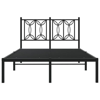 Modern Minimalist Bed Frame with Headboard - Heavy-Duty All-Metal Construction, Tool-Free Assembly, Extra Long Legs for Stability - Fits Standard Mattresses - Ideal for Small Spaces & Contemporary Bedrooms - 120x190cm (47x75i