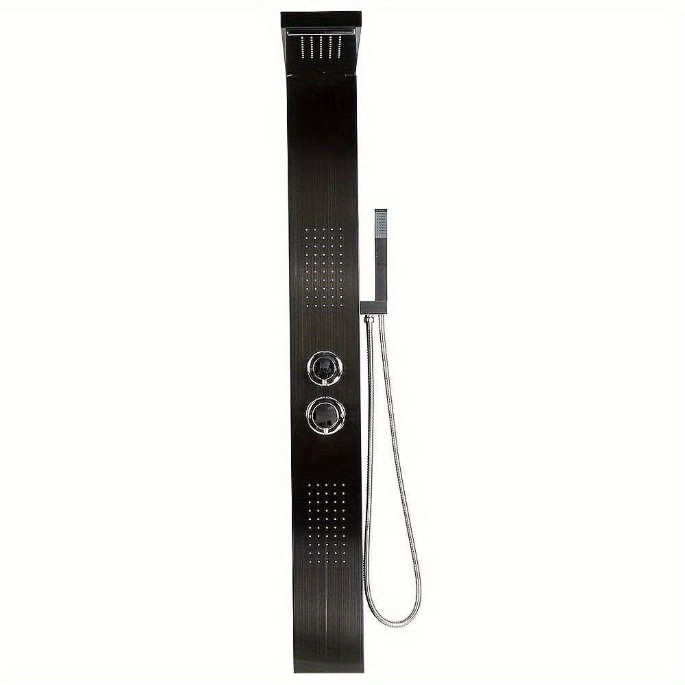 Douchewand RVS – Douchepaneel – Douchewand Glas – Douchecabine – Douchedeur – 130 cm Hoog – Waterbesparende 4-in-1 Douchekop – Afneembare Handdouche