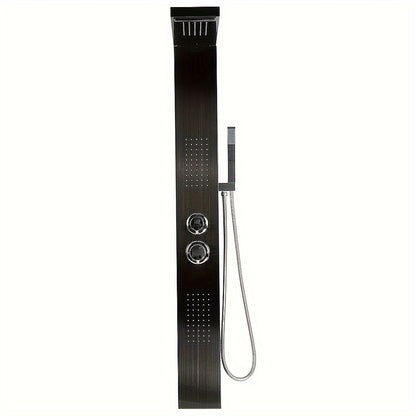 Douchewand RVS – Douchepaneel – Douchewand Glas – Douchecabine – Douchedeur – 130 cm Hoog – Waterbesparende 4-in-1 Douchekop – Afneembare Handdouche