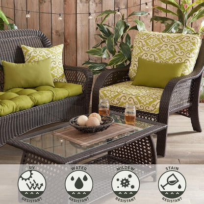 Greendale Home Fashions 2-delige outdoor diep zitkussen set, avocado