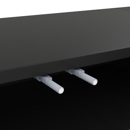 TV Lowboard – TV Meubel – Sideboard – Mediakast – Opbergkast – Modern Design – Zwart Met Gouden Details – 170x38x44 cm – Push-Open Deuren