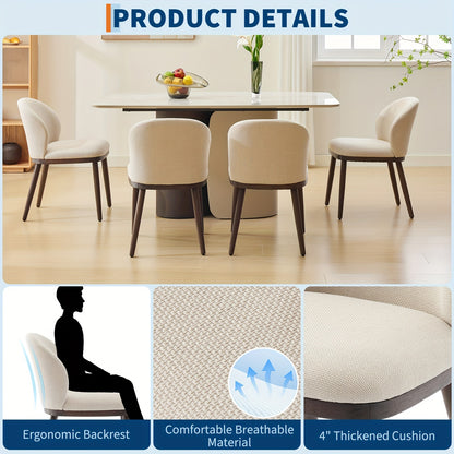 Eetkamerstoelen – Stoelen – Kuipstoelen – Keukenstoelen – Set Van 2 – Ergonomische Rugleuning – Massief Houten Poten
