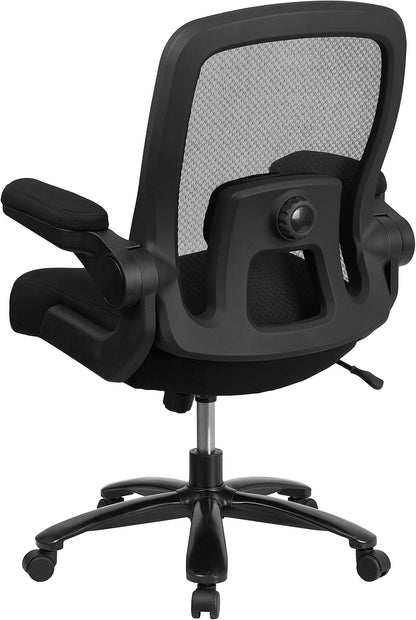 Flash Furniture Grote en hoge bureaustoel | Zwarte Mesh Executive Draaibare Bureaustoel met Lumbale en Rugsteun en Wielen