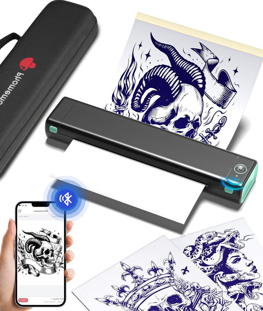 Thermische Tatoeage Template Printer – Tattoo Stencil Machine – Tattoo Transfer Printer – Tattoo Ontwerp Printer – Draagbare Tattoo Printer – Lichtgewicht & Draadloos – 140 Prints Per Oplaadbeurt