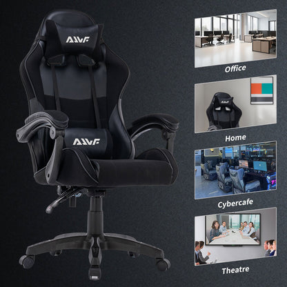 Gaming Chair – Gamingstoel – Bureaustoel – Ergonomische Stoel – Draaistoel – Met Voetensteun – Memory Foam Comfort – Verstelbare Hoofd- en Lendensteun – Groen