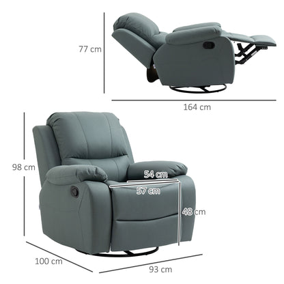 Relaxfauteuil – Relaxstoel – Fauteuil – TV-stoel – Loungefauteuil – Groen Polyester – Verstelbare Rugleuning en Voetensteun – Draaibaar en Schommelend