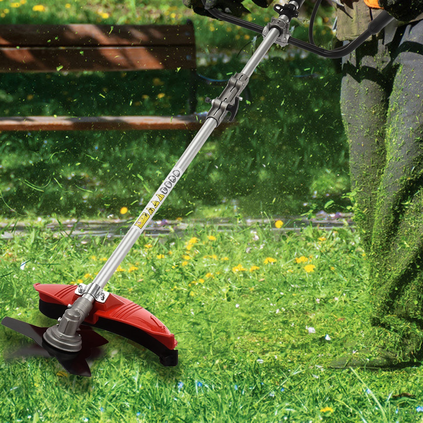 Grasmaaier – Grasmaaier – Grasmaaier Draadloos – Robotmaaier – Grasmaaier Machine – 2-in-1 Benzine Aangedreven – 179,98 cm Maaibreedte – Rugzak Design & Eenvoudig Startmechanisme