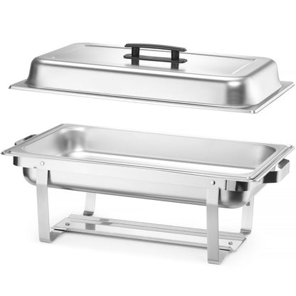 Warmhouders GN 1/1 – Buffetwarmers – Voedselwarmers – Cateringwarmers – Verwarmingsset – Roestvrij Staal – Werkt Zonder Elektriciteit – Set van 4 Stuks