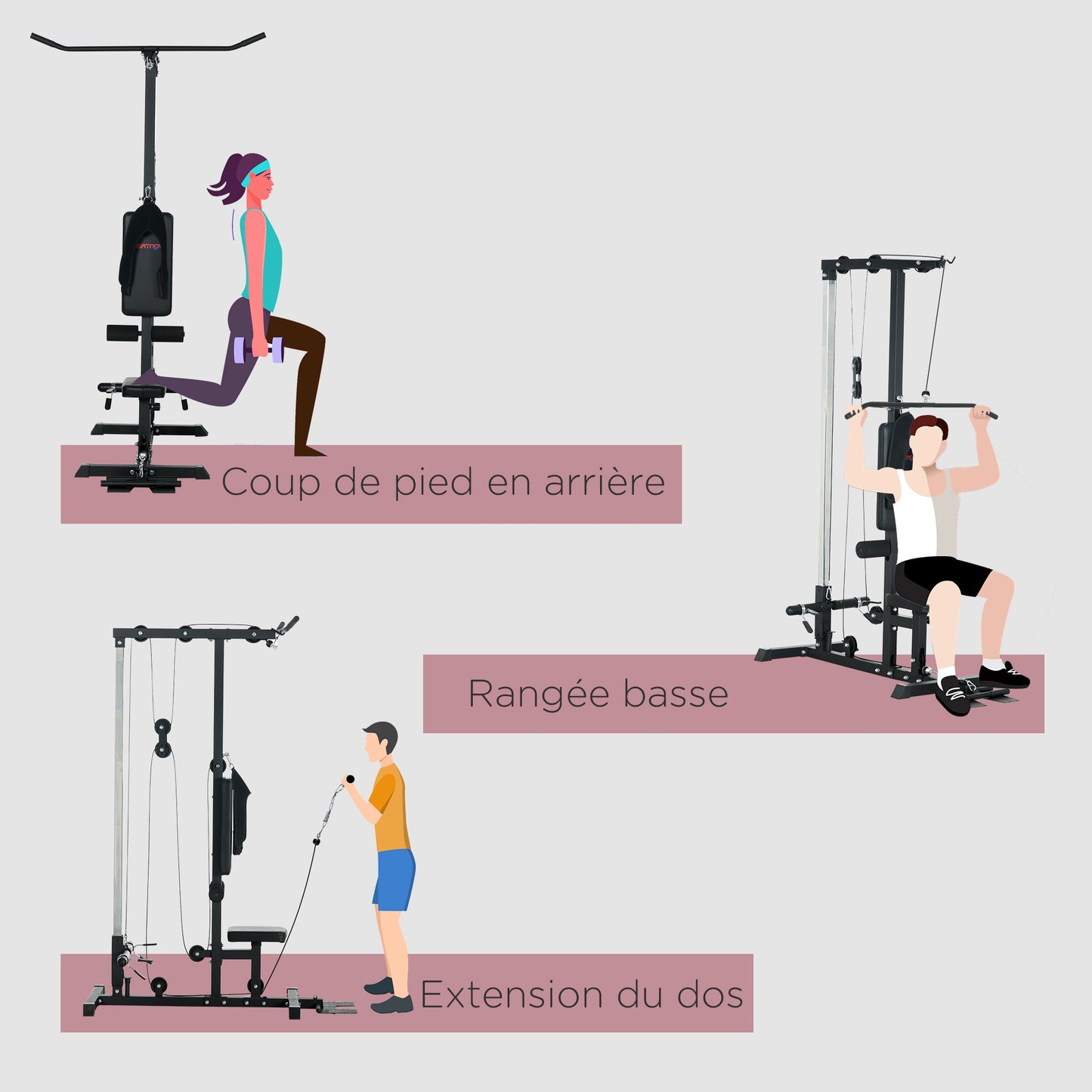 Lat Pulldown Apparaat – Katrol Systeem – Krachtstation – Fitnessstation – Home Gym – Verstelbare Zitting – Stalen Frame – Maximale Belastbaarheid 110 kg